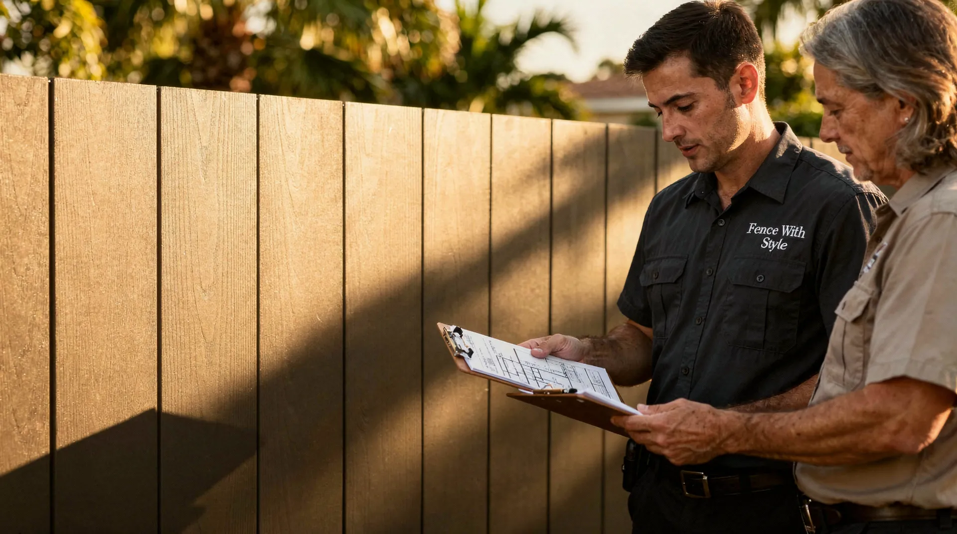 Fence With Style files the permit, manages any correction cycles, schedules the inspection, and closes